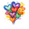 Rainbow Hearts Kaleidoscope