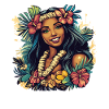Tropical Hula Flower Wreath