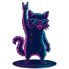 Rocking cat with sunglasses party