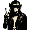 Chimp Rebel Peace Sign Leather