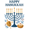 Happy Hanukkah Festive Menorah