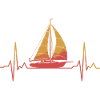 Sailing heart at sunset