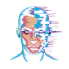 Glitch Portrait im digitalen Kunststil