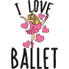 I Love Ballet Dancer Hearts