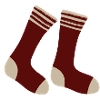Maroon Striped Toe Socks