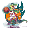 Basketball Dinosaur T-Rex Basketball Player