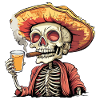 Skeleton Skull Skull Cigar Liquor