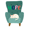 Cute Sleeping Cat with "NOPE" Lazy Mood