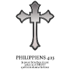 Metallic Gothic Cross on Black