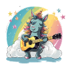 Regenbogen Unicorn Gitarre