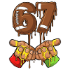 67 Meme Football Dripping Numbers Desing