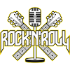 RocknRoll Crest avec guitares et micro