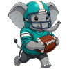 Cute Elephant Football Game Day Design