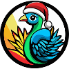 Phoenix in Christmas style Santa