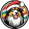 Weihnachtshund mit Santa-Hut