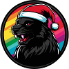 Panther Santa in the rainbow