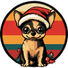 Chihuahua Santa im Retro-Ring