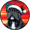 Pug Santa Hat Winter Look