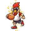 Basketball chicken with glasses