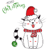 Christmas Cat with Santa Hat