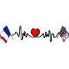 Flags left/right + heartbeat with heart