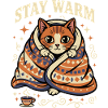 Stay Warm Cuddly Cat Motif