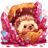 Hedgehog in crystal honey nest