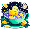 Zitrus-Ducky im Tee-Schaum