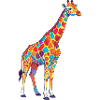 Bunte Giraffen-Regenbogen-Pop-Art-Aquarell