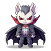 Chibi vampire in suit with cape