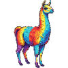 Bunte Lama-Regenbogen-Pop-Art-Aquarell
