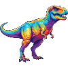 Buntes T-Rex Regenbogen-Pop-Art-Aquarell
