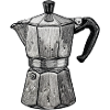Percolator in embroidered look (printed)