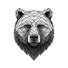 Geometric Bear Head Ornament