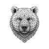 Geometric Bear Head