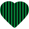 Green Striped Heart Shaped Motif