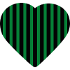 Striped Green Heart Against Black Green-Black