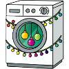 Christmas washing machine with fairy lights