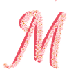 Initial M de fleurs roses