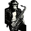 Monochrome Ape Sax in Leather