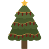 Cozy Christmas Tree with Garland Lights