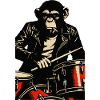 Chimp Drummer in Leather Jacket