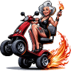 Tattoo granny on mobility scooter
