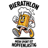 Bierathlon Spaßmotiv mit Laufbier
