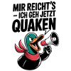 Annoyed duck with megaphone and saying