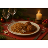 Festive buckwheat meatball plate
