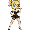 Chanteuse rock blonde sur scène
