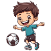 Fröhlicher Fußballjunge