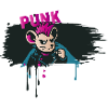 Punk Maus mit Irokesenschnitt und Lederjacke