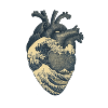 Anatomical Heart and Wave Kanagawa hokusai